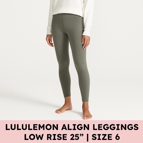 Lululemon Align Leggings Nulu Buttery Soft Yoga Pants Athleisure Grey Sage Sz 6 - Picture 1 of 11